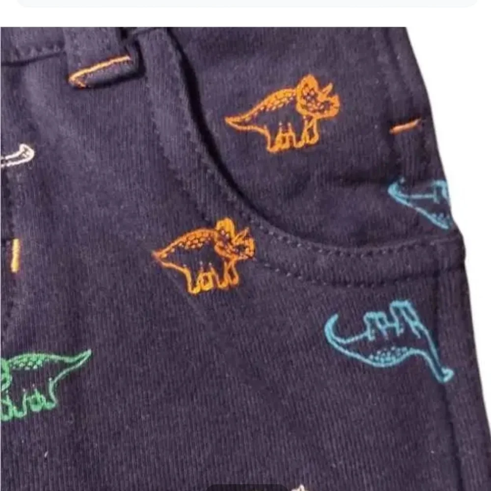 NWT Navy Dinosaur Print Overall Short Set ~sz 6 Mos